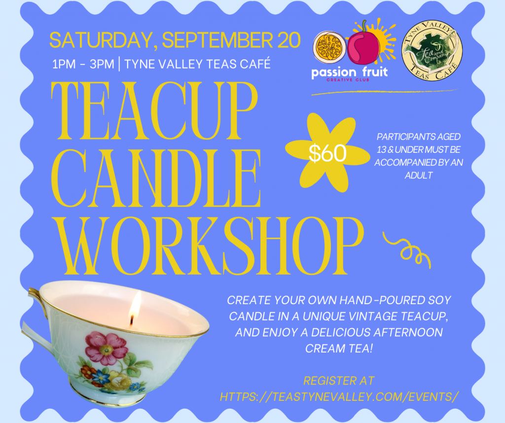 tea cup candle making workshop